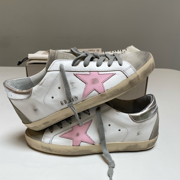 Golden Goose Superstar Sneaker White Leather/Ice/Orchid Pink sz 36 New in Box - Picture 10 of 14
